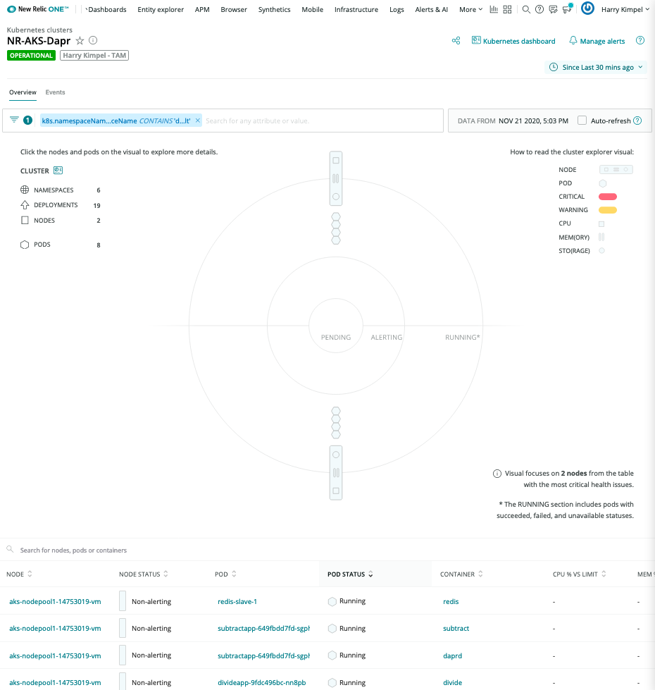 New Relic Kubernetes Cluster Explorer App